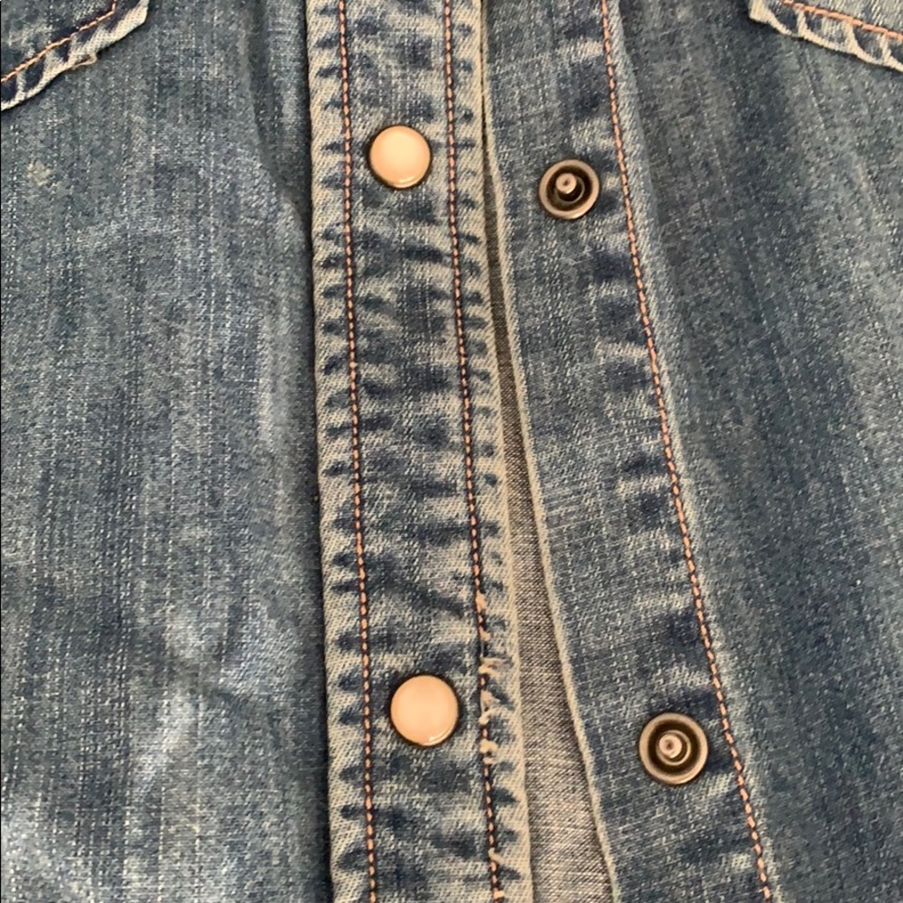 Nwt Jcrew Factory Chambray Snap Button Top - image 3